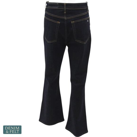 NEW Rag & Bone Casey High Rise Rinse Ankle Flare Jeans Dark Indigo Size 30 - Picture 8 of 16